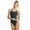 Navy, variant on Solid Thin Strap One Piece Swimsuit, High Cut, Unpadded, Athletic (Women’s)