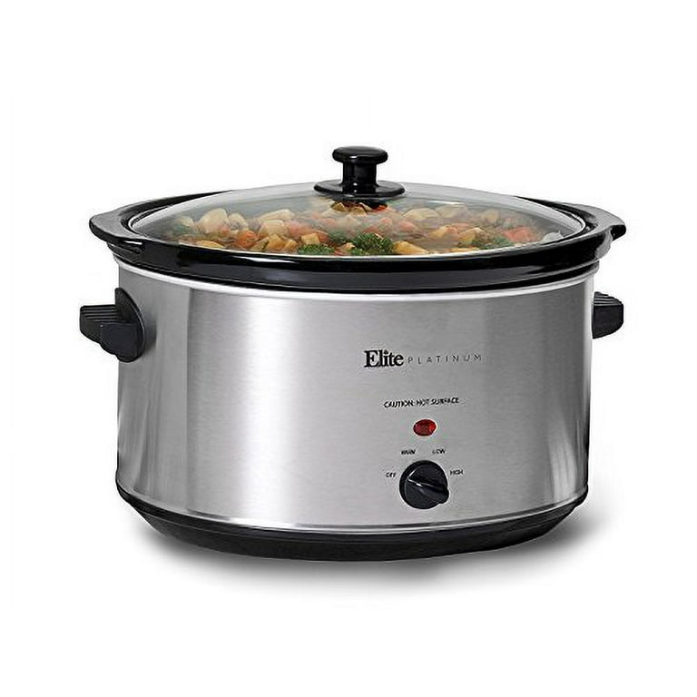 Elite Platinum MST 900V Maxi Matic 8.5 Quart Stainless Steel Slow Cooker Silver