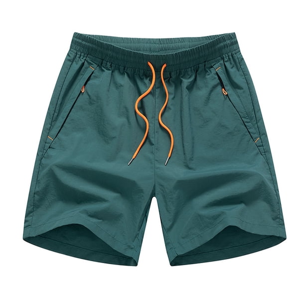 pstuiky Pantalones cortos para hombre, Pantalones cortos casuales cómodos de moda para hombre, de color liso, con cintura elástica regular, para playa Pantalones cortos cargo