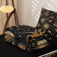 thumbnail image 5 of Erosebridal Vintage Bohemian Print Zipper Full Size Comforter Sets with Fitted Sheet and 2 Pillowcases,Gold Sun Moon Stars Zipper Bedding Set For Adults,Black Reversible,4 Pieces, 5 of 7