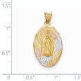 thumbnail image 3 of 14K Yellow & Rhodium With D/C Lady Of Guadalupe Oval Pendant (28.2 X 14.35) Made In Mexico k5824, 3 of 3