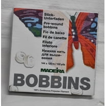 Madeira 144 Style White L Pre-Wound Embroidery Bobbins 20990115