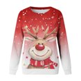 thumbnail image 4 of EHQJNJ Chandails en Molleton Légers pour Femmes Col en V Femmes Automne et Hiver Décontracté Simple Col Rond Pull Chandail en Molleton Imprimé Manches Longues Chandail en Molleton Graphique Femmes Sans Capuche Vintage, 4 of 4