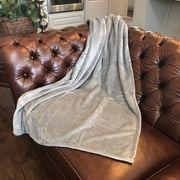 Allgala Gray Solid Polyester Flannel Throw, 45 x 60