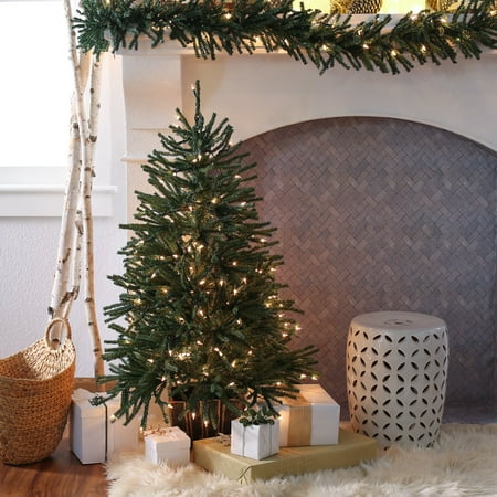 Finley Home 4 ft. Delicate Pine Slim Pre-Lit Christmas