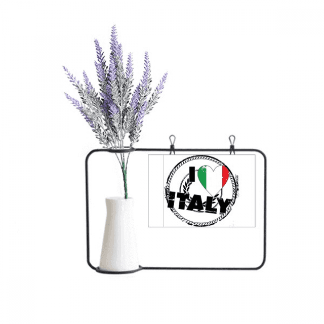 I Love Italy Word Flag Love Heart Pattern Artificial Lavender Flower Vase Bottle Card