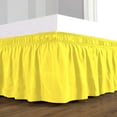 thumbnail image 2 of D.N.G. BEDDINGS 1 Piece Wrap Around Bed Skirt, 21 Inch Deep Pocket, 800 Thread Cotton 100% Egyptian Cotton, King Size (76" x 80") Inch, Solid Yellow, 2 of 3