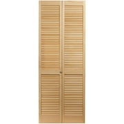 AWC #100 Mfj Poly 1-1/8" Pine Louver-Over-Louver Bifold Door