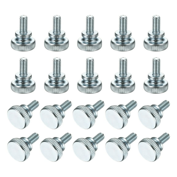 Uxcell M4 x 8mm Knurled Thumb Screws, 20Pcs Metric Knurled Head Bolts Thumb Screw with Shoulder Grip Knobs Fasteners Tighten Thread Fasteners for TV Monitor Mount