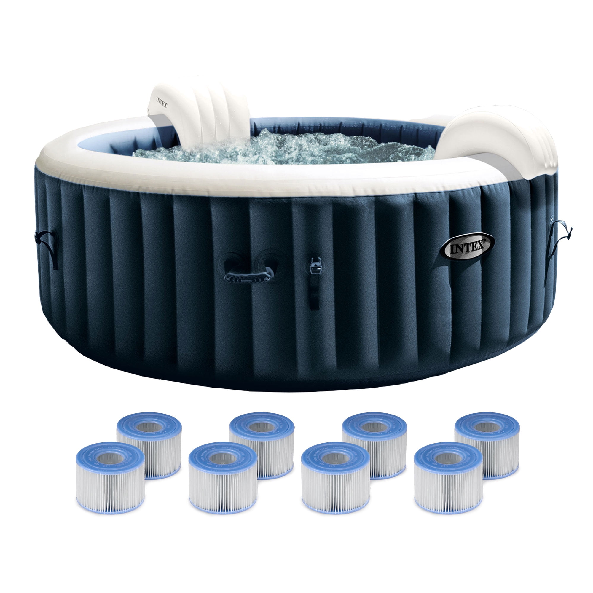 Intex PureSpa Plus Inflatable Bubble Jet Spa & Replacement Filters (8