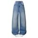thumbnail image 1 of Jeans Peakpride para niñas, cintura elástica, pierna ancha, vaqueros holgados, 7-14 años, 1 of 9