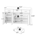 thumbnail image 5 of Gzxs 52.56"W White 3 Door Buffet Cabinet, Coffee Bar Cabinet with 3 Drawers and Adjustable Shelf, Kitchen Buffet Sideboard for Living Room, Dining Room, 5 of 6