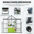 thumbnail image 5 of 8x6 FT Greenhouse for Outdoors, Heavy Duty Polycarbonate Greenhouse with Roof Vent and Sliding Door, Aluminum Large Walk-in Greenhouse for Outside Garden Backyard, Black, 5 of 6