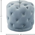 thumbnail image 4 of Meridian Furniture Harper Contemporary Velvet Ottoman/Stool in Sky Blue, 4 of 4