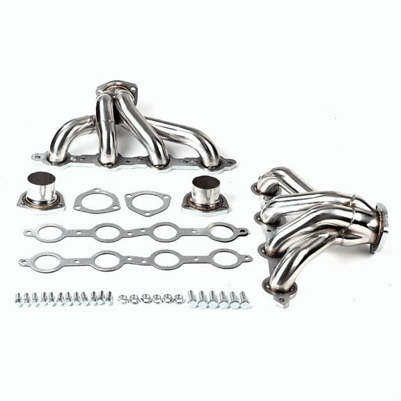 Stainless Steel Exhaust Header Kit Fits For Chevy LS1 LS3 LS6 LS7 4.8L 5.3L 5.7L 6.0L 6.2L V8