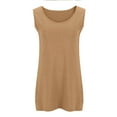 thumbnail image 5 of Njagoc3 Womens Plus Size Basic Tank Top, Tan, Loose Fit, Soft Fabric, Casual Daily & Layering, Versatile Plus Size Top, 5 of 5