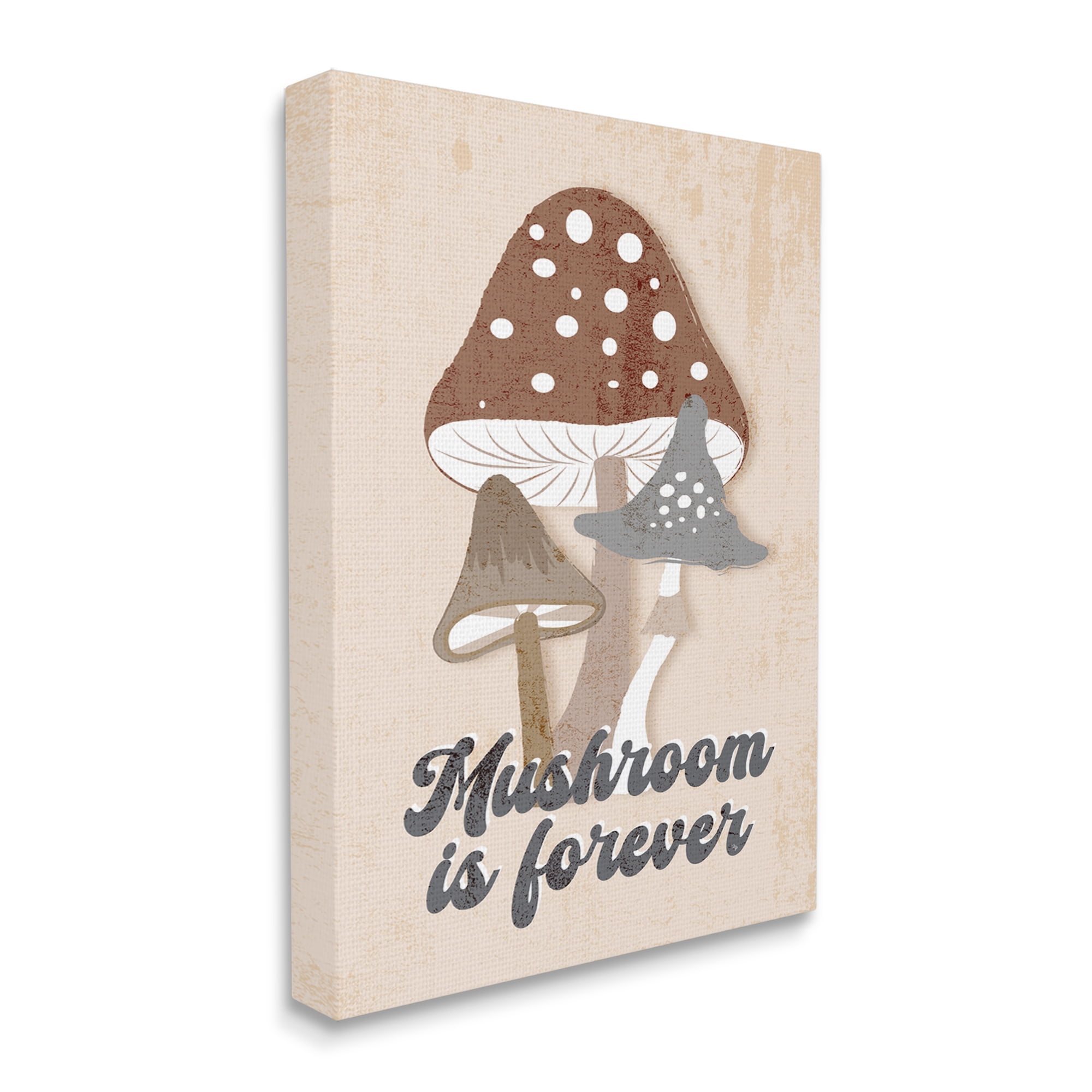 Stupell Industries Retro Mushroom is Forever Botanical & Floral Painting Gallery Wrapped Canvas Art Print Wall Art, 24 x 30
