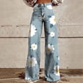 thumbnail image 2 of Flmaly vacation outfits for women High Waistband Women's Wide Leg Pant Vintage Floral Print High Waisted Straight Stretch Pants With Pockets Vacation Outfits, 2 of 8