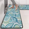 thumbnail image 2 of Kitchen Rugs Sets Of 2,Blue Pioneer Flower Anti Fatigue Kitchen Mat Rugs Non Slip Washable,Decorative Kitchen Floor Mats for Kitchen,Sink,Laundry,17"x47"+17"x47", 2 of 5
