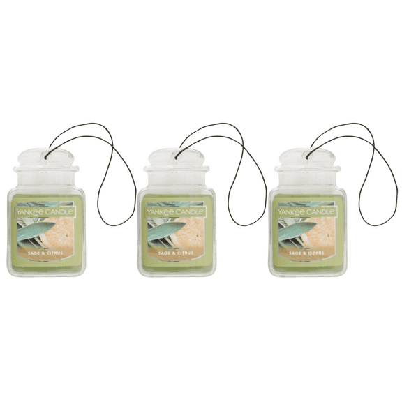 Yankee Candle Car Jar Ultimate, Sage & Citrus, 0.96 oz 3 Pack