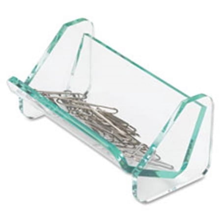 Paper Clip Holder 3.88 in. x 2.5 in. x 1.88 in. Clear-Green