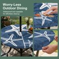 thumbnail image 5 of Round Outdoor Tablecloth with Umbrella Hole and Zipper, Navy Blue Starfish Tablecloth with Elastic Waterproof, Coral Shell Ocean Vintage Coastal Patio Table Covers for 55" - 60" Picnic Pool Tables, 5 of 9