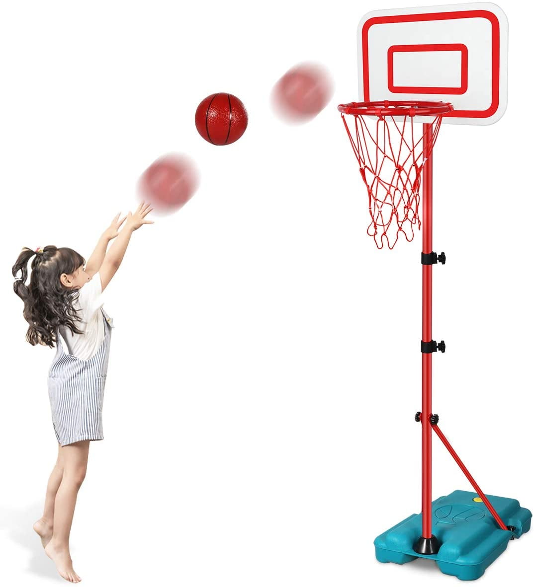 Adjustable 5in1 Basketball Hoop Kids Sports Activity Center Backboard Stand Gift 