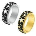 thumbnail image 3 of GAVONO Five Pointed Star Ring Stainless Steel Men and Women's Rotatable Decompression-gold-12, 3 of 7