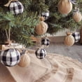 thumbnail image 4 of Christmas Tree Ornaments, 24 Pcs 2-1/2 Inches White Black Check Stitching Burlap Decorations, 4 of 6