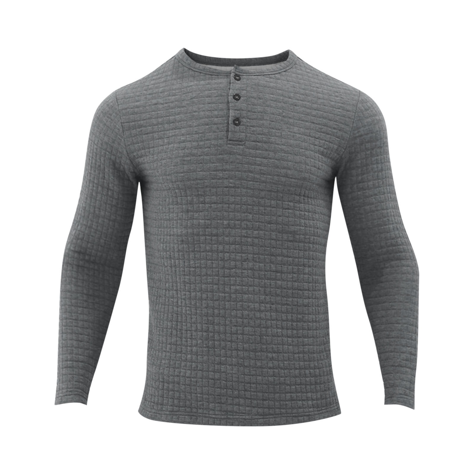 zfhfof Men's Waffle Henley Shirts Long Sleeve Casual Fall Shirts