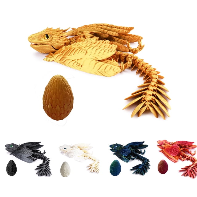 Xihbxyly Modelo de Dragón Impreso En 3D, Diseño de Alas Articuladas, Tratamiento para El Estrés y La Ansiedad, Decoración para El Hogar y La Oficina, Juguete Educativo, Regalo Único, Incluye Caja de