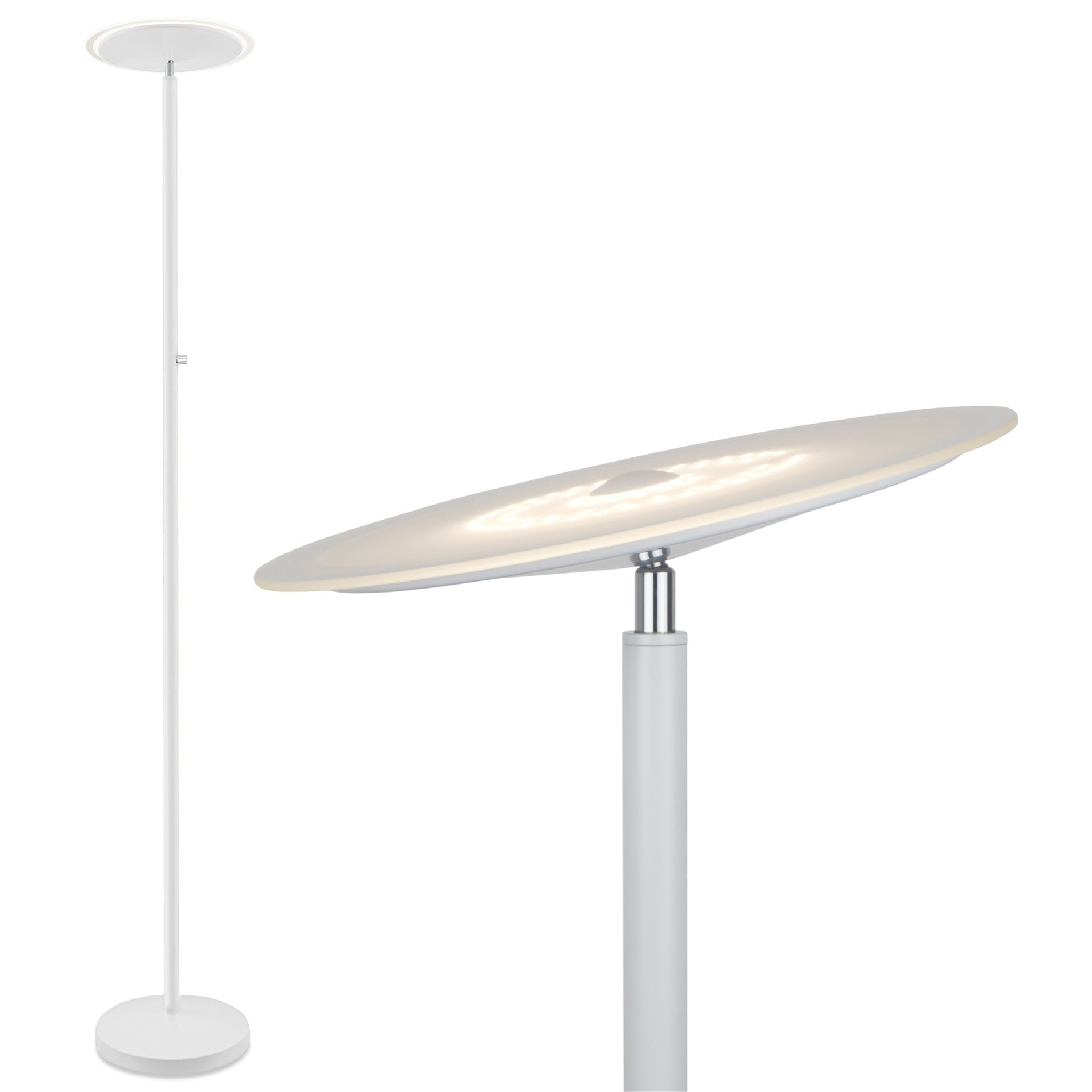 Kira Home Horizon 70 Led Torchiere Floor Lamp 36w 300w Eq Glass Diffuser Dimmable Timer Wall Switch Compatible