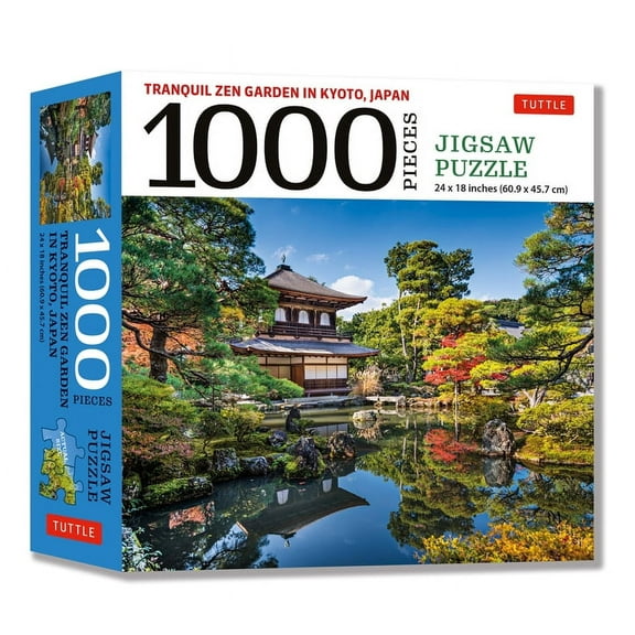 Tranquil Zen Garden in Kyoto Japan- 1000 Piece Jigsaw Puzzle: Ginkaku-Ji, Temple of the Silver Pavilion (Finished Size 24 in X 18 In) (Other)