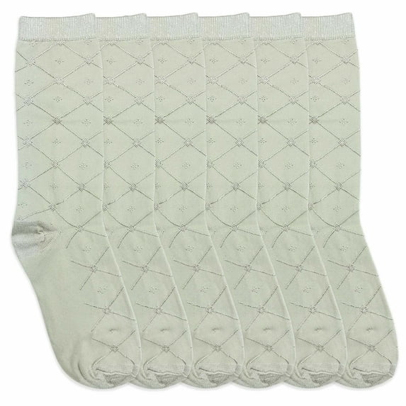 Jefferies Socks Womens Diamond Argyle Pattern Dress Nylon Crew Socks 6 Pair Pack