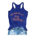 thumbnail image 3 of WEIWEN Racer Back Tank Tops Womens You Had Me at Day Drinking Summer Casual Camisole Top for Women Workout Yoga Tanks Vacation Beach Shirts Women's Clothing Blue, XXL, 3 of 5