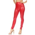 thumbnail image 4 of Sakkas Matte Liquid High Waist Stretch Leggings - Made in USA - Red - Medium, 4 of 6
