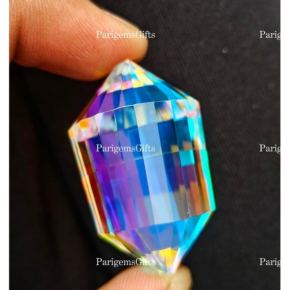 115 Ct Rainbow Mystic Quartz Vogal Cut Healing Crystal Loose Gemstone