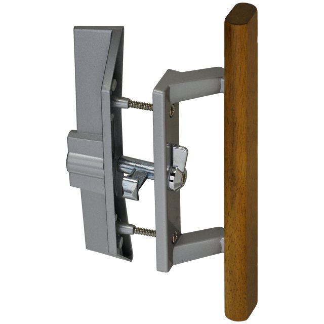 Juego de manijas y pestillos para puertas de patio STANLEY Alum con manija de madera