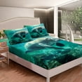 thumbnail image 3 of Erosebridal Cute Manatee Bed Sheets Set Queen,Marine Life Bedding Set Teens Manatee Lovers Gift,Ocean Theme Sheets,Underwater Oasis Teal Blue Green Top Sheet + Fitted Sheet + 2 Pillow Cases, 3 of 5