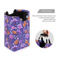 thumbnail image 3 of Yayeee Freestanding Laundry Hamper with Handle Collapsible Large Storage Basket for Clothes, Purple Wildflowers Pattern, 3 of 7
