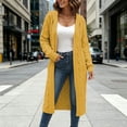 thumbnail image 3 of cocolona Womens Cable Knit Long Sweater Cardigan Loose Casual Hooded Long Sleeve Sweater Solid Color Trendy Fall Tunic Cardigan, 3 of 5