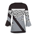 thumbnail image 5 of HAPIMO Women's Trendy Color Block Gradient Pullovers Summer Short Sleeve Tees V Neck Button Blouses Clearance Loose Tops Dressy Tunic Casual Workout Pleated Shirts Gray XXXL, 5 of 5