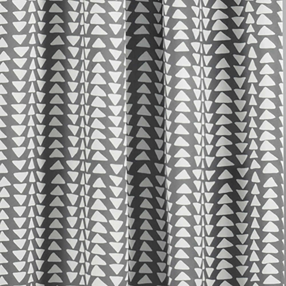 Eclipse Naya Geometric Thermaweave Blackout Rod Pocket 37 x 95 Curtain Panel in Grey