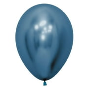 12 Inch Chrome Latex Balloons Royal Blue (50 Balloons)