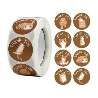 Rotolo di adesivi di ringraziamento in lamina d'oro da 2,5 cm, per bollettini a bolle, sacchetti da imballaggio, scatole, buste, confezioni regalo per sigillare e decorazioni, 500 etichette per rotolo