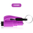 thumbnail image 2 of 1PC Emergency Keychain Ring Car Escape Tool, 2-in-1 Portable Seat Belt Cutter and Window Glass Breaker, Car Escape Tool for Land and Underwater (Purple), 2 of 3