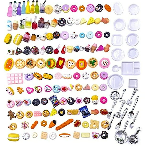 150 botellas de bebida en miniatura para adultos, casa de muñecas, latas de refresco, juego de simulación, cocina, juego de cocina, accesorios para fiestas, juguetes, hamburguesa, pastel, he