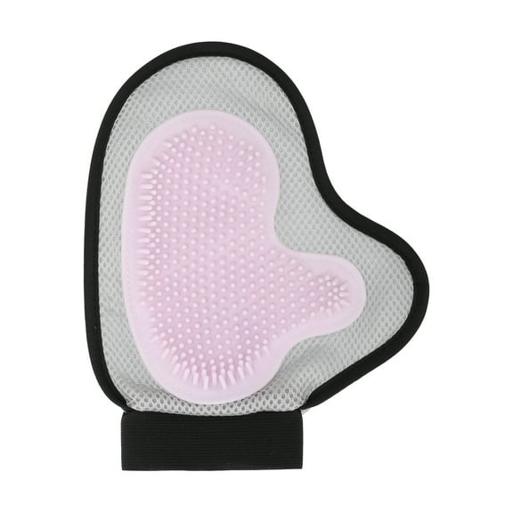 Unique Bargains 1 Pc Lightweight Pet Grooming Gloves for Bathroom Pet Store Gray Pink TPR Mesh