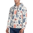 thumbnail image 3 of Xecao Starfish Shell Pattern Men's Adult Pullover Hoodie,Hooded Sweatshirt-Small, 3 of 7