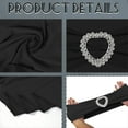 thumbnail image 3 of 100PCS Spandex Stretch Black Chair Sashes Bows Universal Elastic Chair Cover Bands Ties with Buckle Slider for Wedding Party Birthday Reception Event Banquet Decoration(Black), 3 of 15